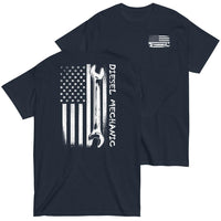 Thumbnail for Diesel Mechanic American Flag T-Shirt in navy