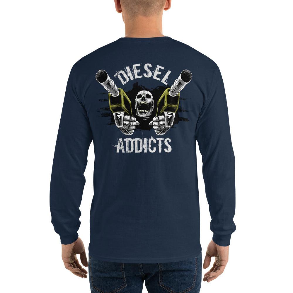 Diesel Addicts Truck Long Sleeve Shirt navy back