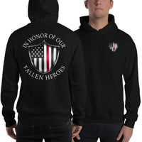 Thumbnail for Fireman Redline Hoodie modeled in black