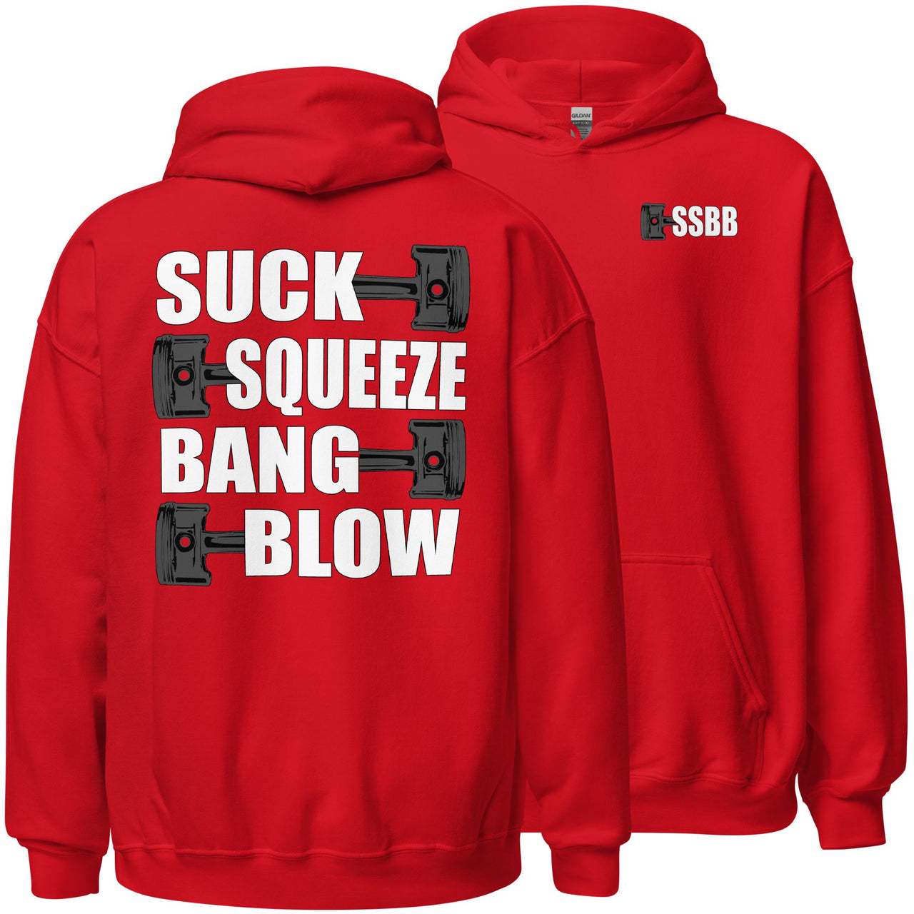 Funny Mechanic Hoodie, Car Enthusiast Gift in red