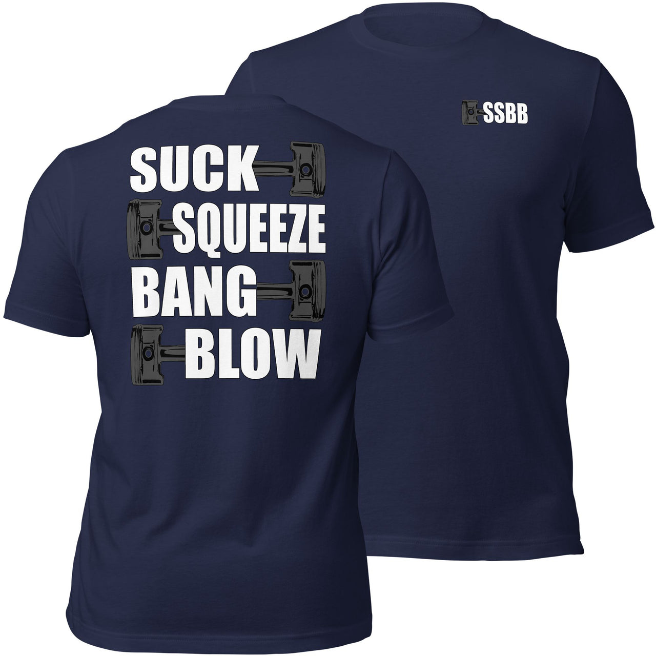 funny mechanic tshirt SSBB in navy