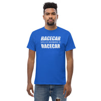 Thumbnail for Funny Racecar Shirt, Car Enthusiast Gift, Drag Racing, or Racecar T-Shirt modeled in blue