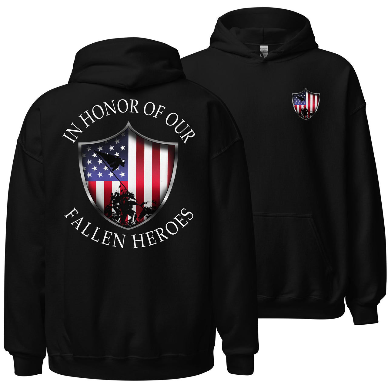 In Honor Of Our Fallen Military Hoodie in black