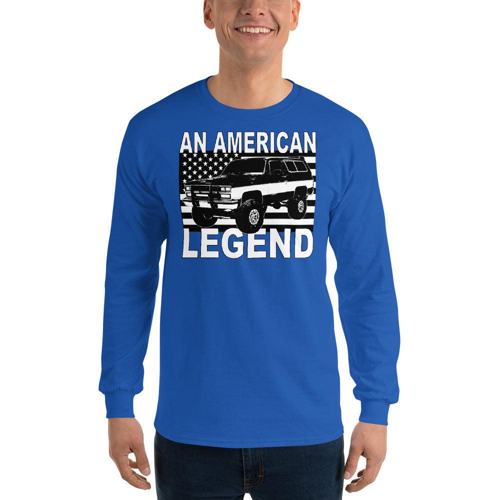 K5 Blazer long sleeve shirt modeled in royal
