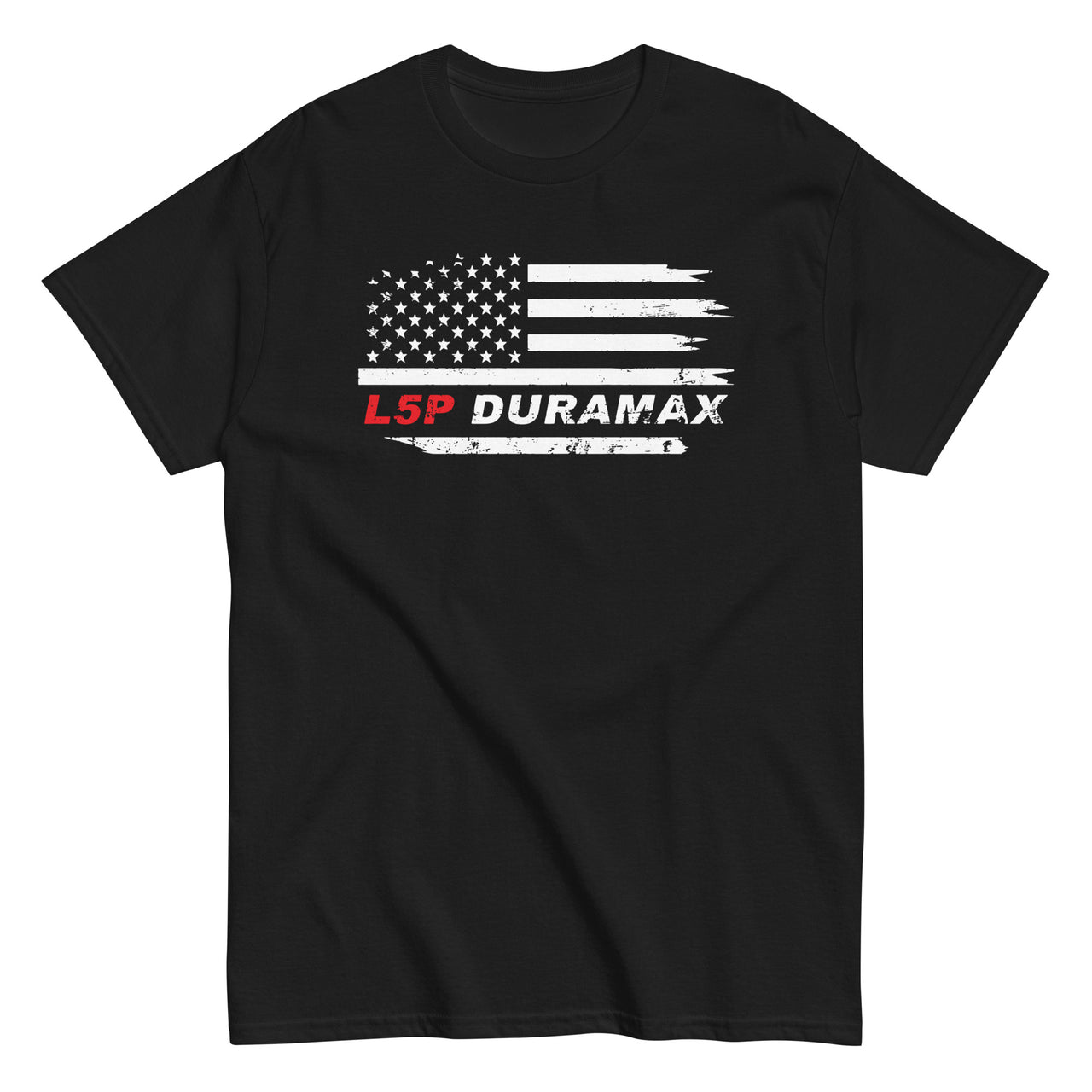 L5P Duramax T-Shirt With American Flag Design - black