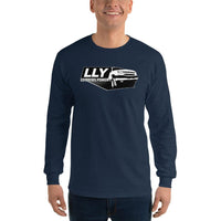 Thumbnail for LLY Duramax Long Sleeve T-Shirt modeled in navy