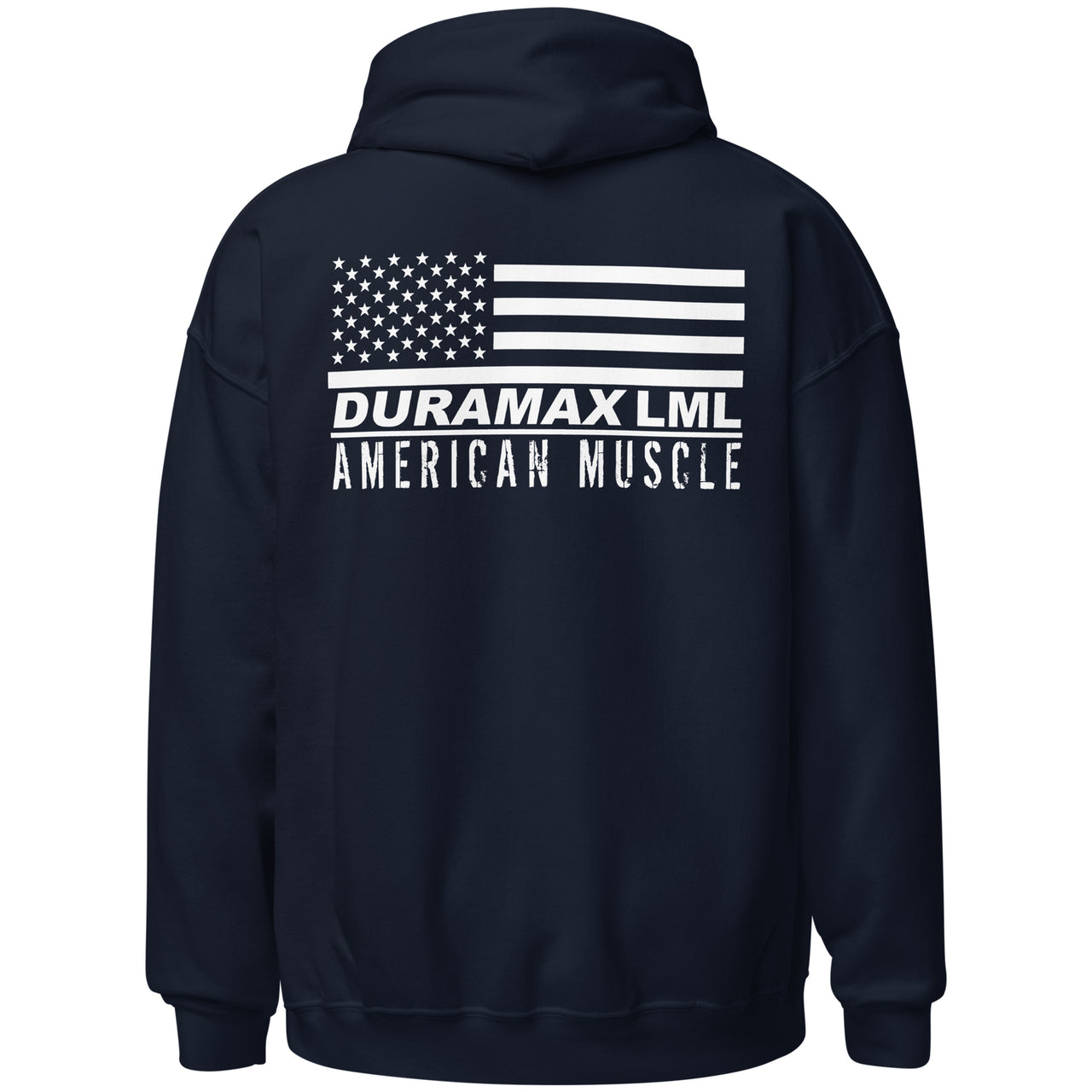 LML Duramax Hoodie, Diesel Truck American Flag Sweatshirt-In-Black-From Aggressive Thread