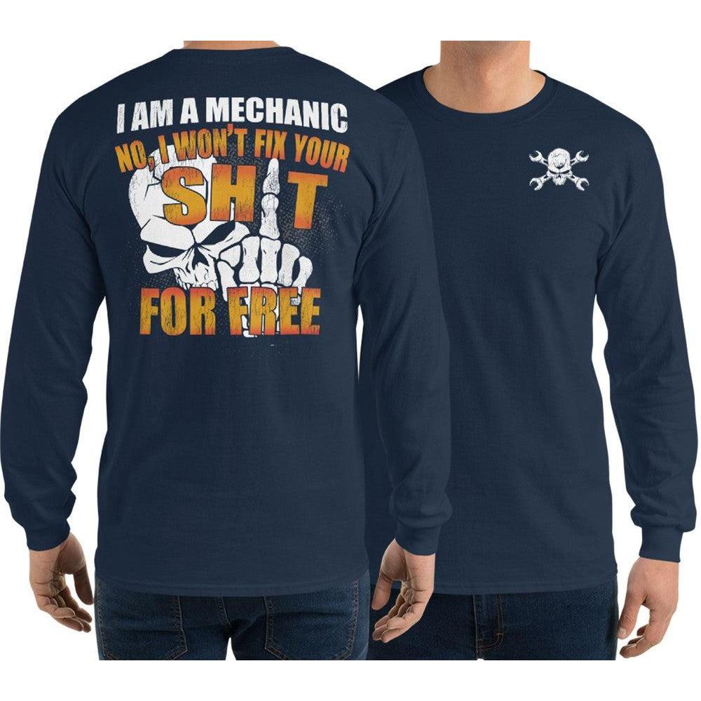 Mechanic Gift Long Sleeve Shirt modeled In Navy