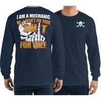 Thumbnail for Mechanic Gift Long Sleeve Shirt modeled In Navy