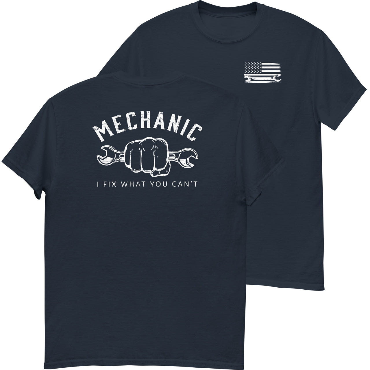 Mechanic T-Shirt - I Fix What You Cant in navy