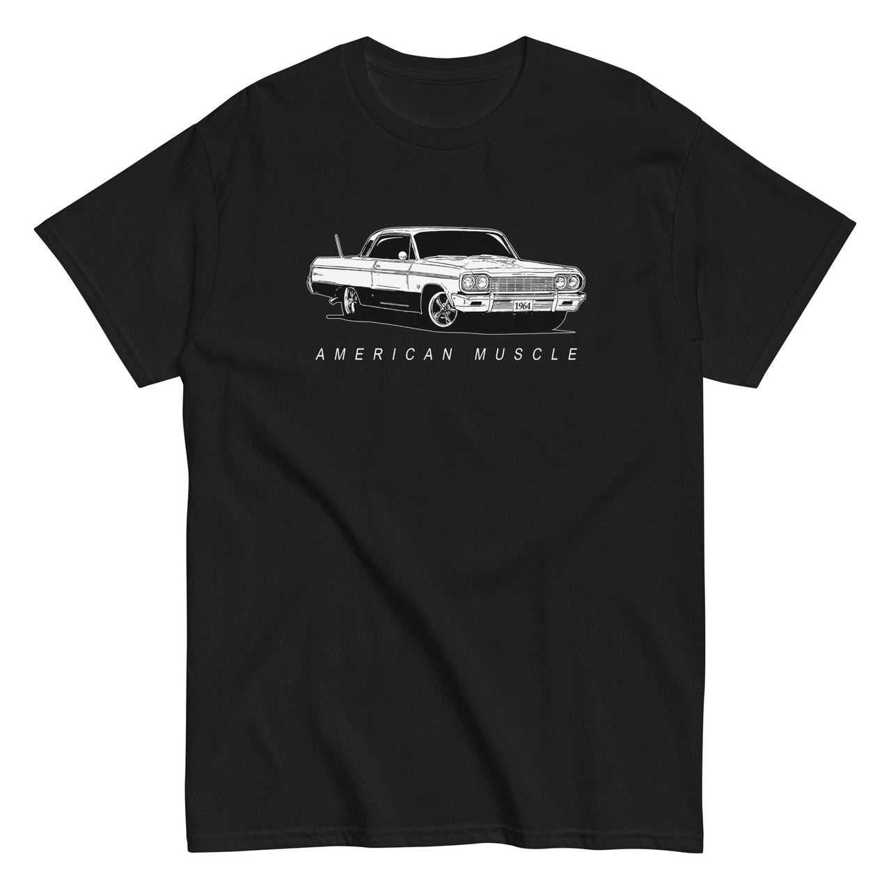 1964 Impala T-Shirt - American Muscle Car-In-Black-From Aggressive Thread