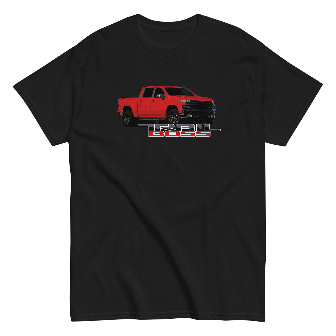 Red Trail Boss Truck T-Shirt in black