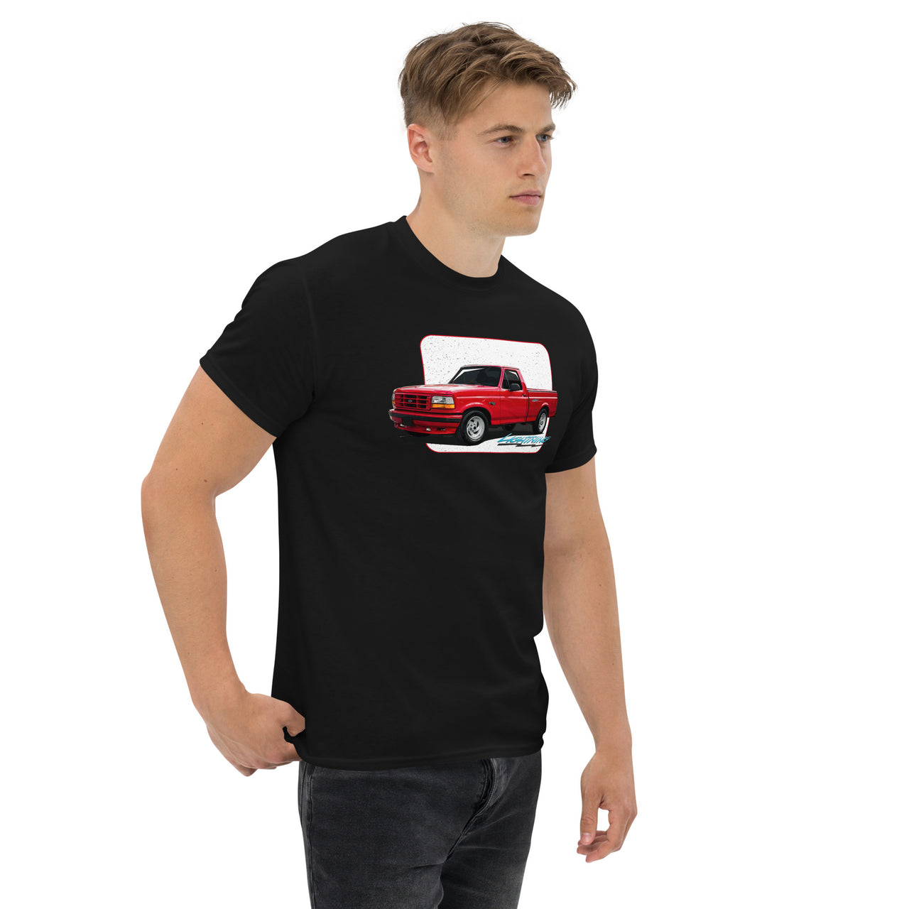 First Gen Ford F-150 Lightning T-Shirt modeled in black
