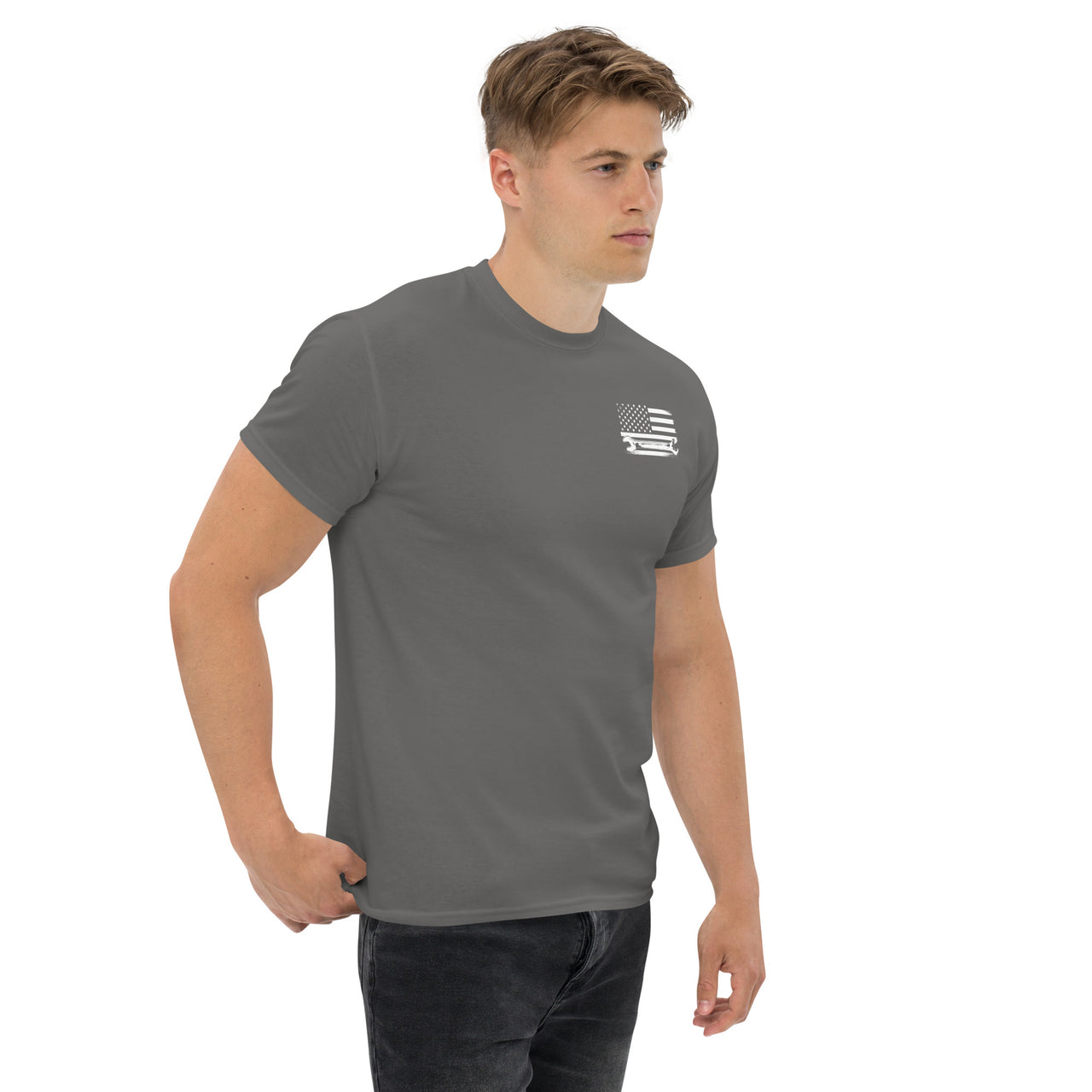 Mechanic T-Shirt - I Fix What You Cant modeled in grey