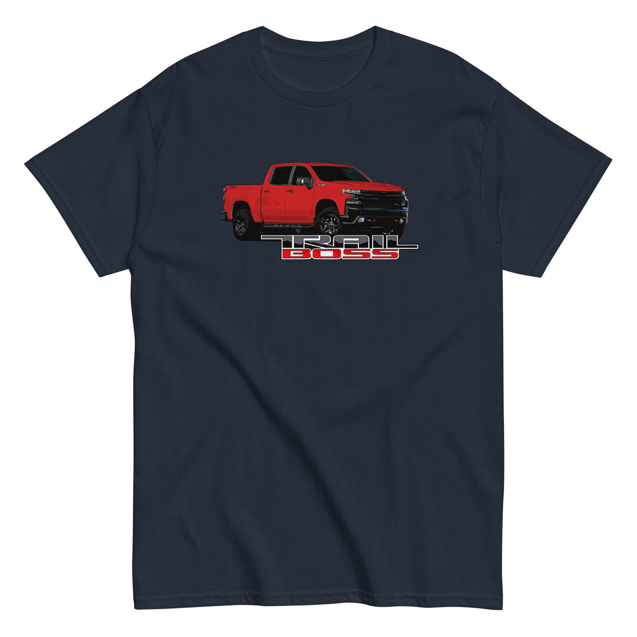 Red Trail Boss Truck T-Shirt in navy