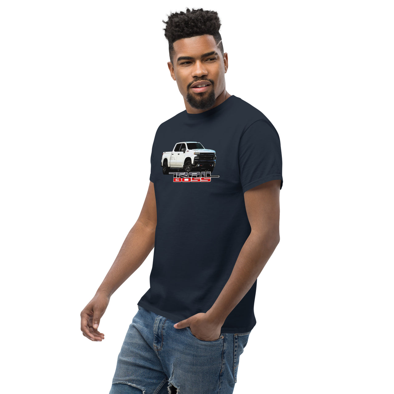Trail Boss Truck T-Shirt-In-White-From Aggressive Thread