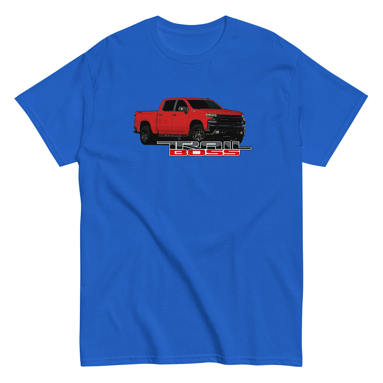 Red Trail Boss Truck T-Shirt in royal
