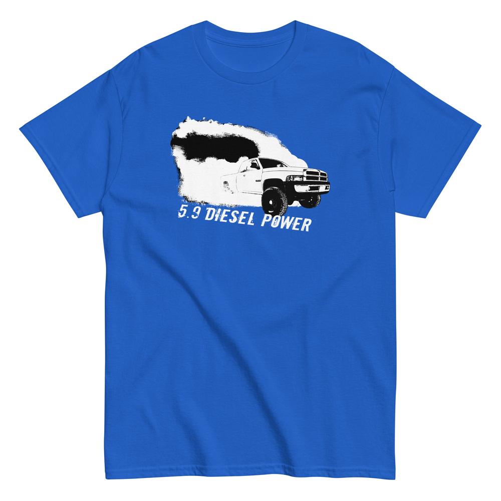 2nd Gen 5.9 Diesel Burnout Rolling Coal T-Shirt in royal
