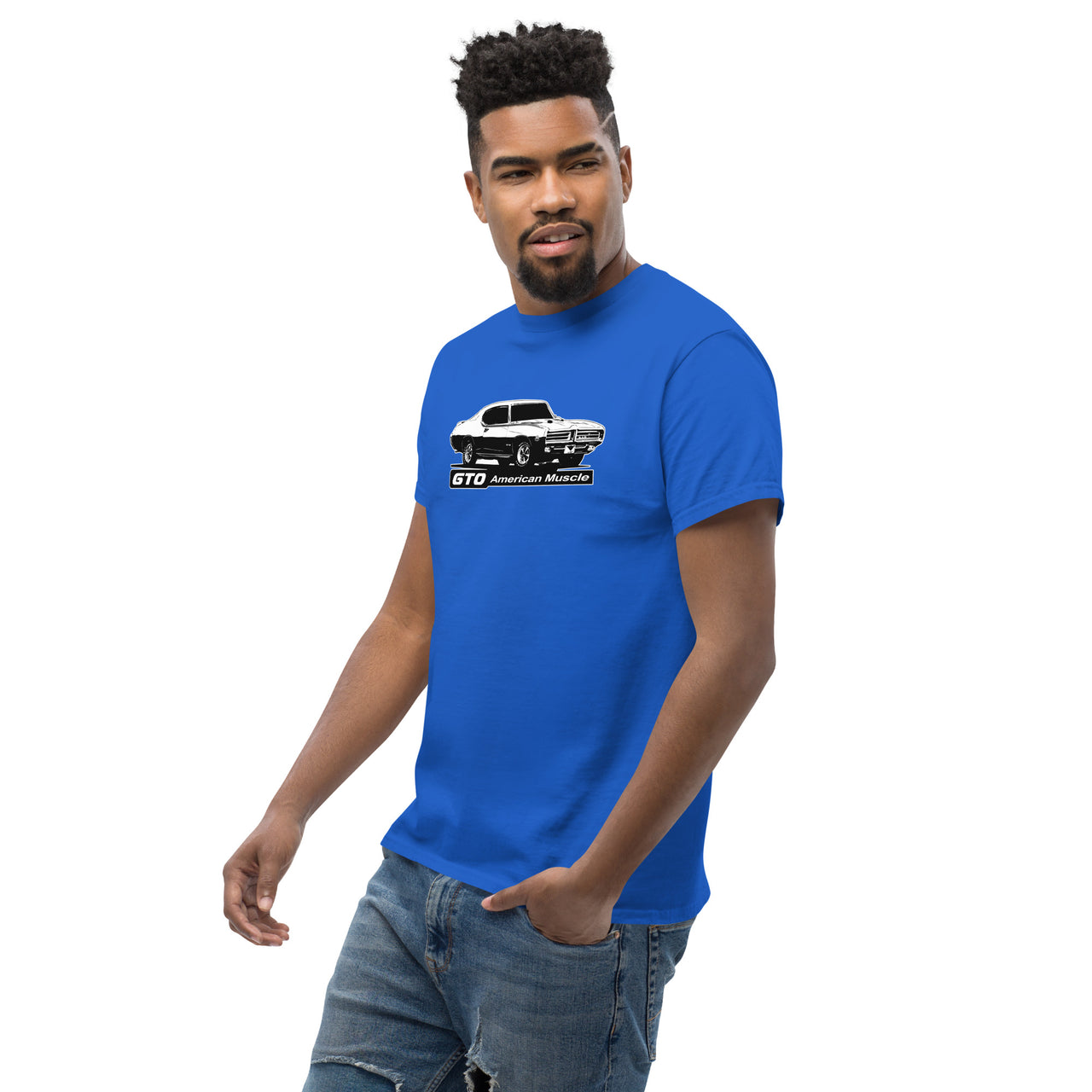 1969 GTO T-Shirt modeled in royal