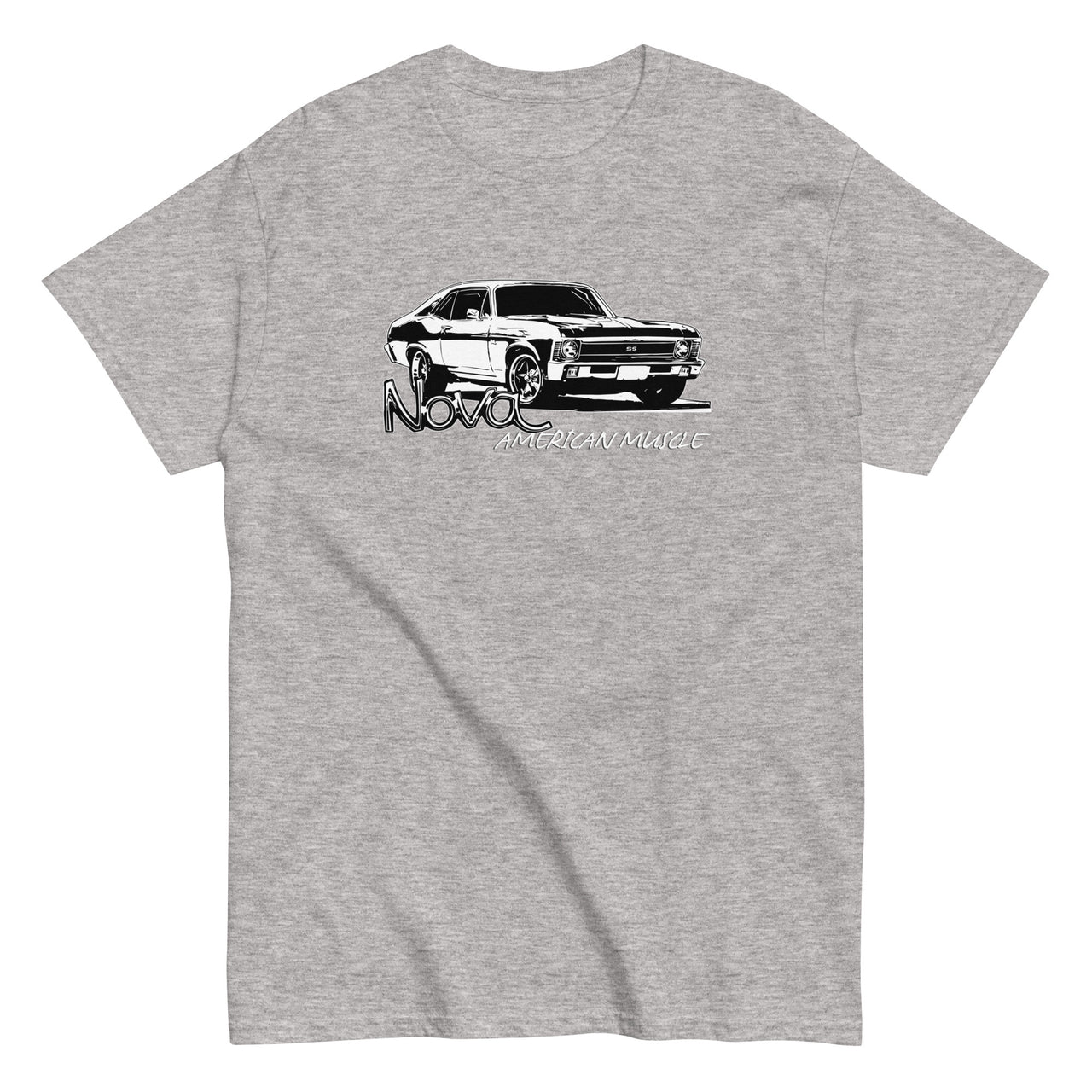 Nova T-Shirt American Muscle Car Tee-In-Sport Grey-From Aggressive Thread
