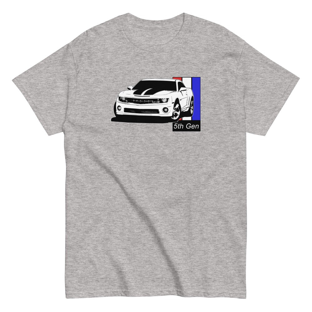 5TH Gen Camaro T-Shirt, Modern Muscle Car Shirt in sport grey