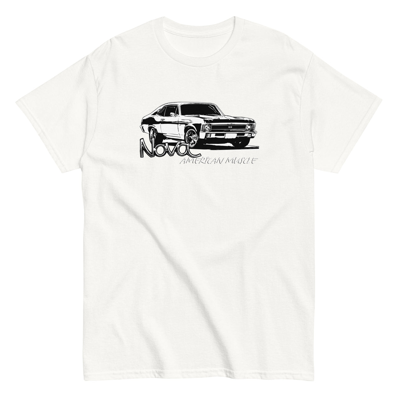 Nova T-Shirt American Muscle Car Tee-In-White-From Aggressive Thread