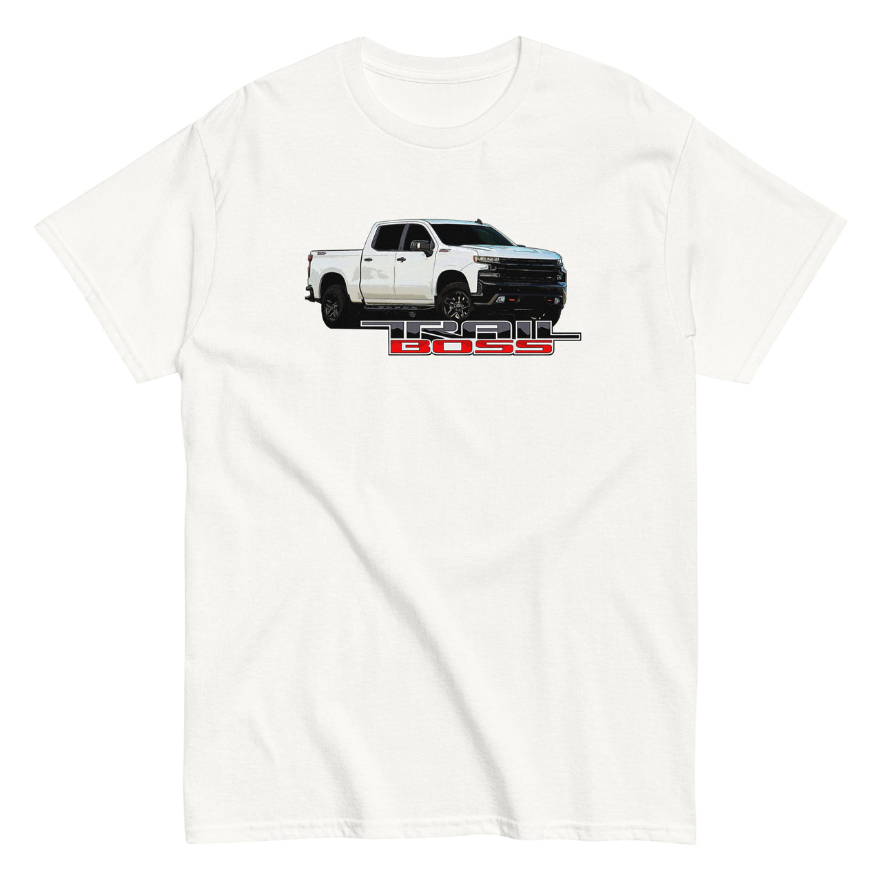 Trail Boss Truck T-Shirt-In-White-From Aggressive Thread