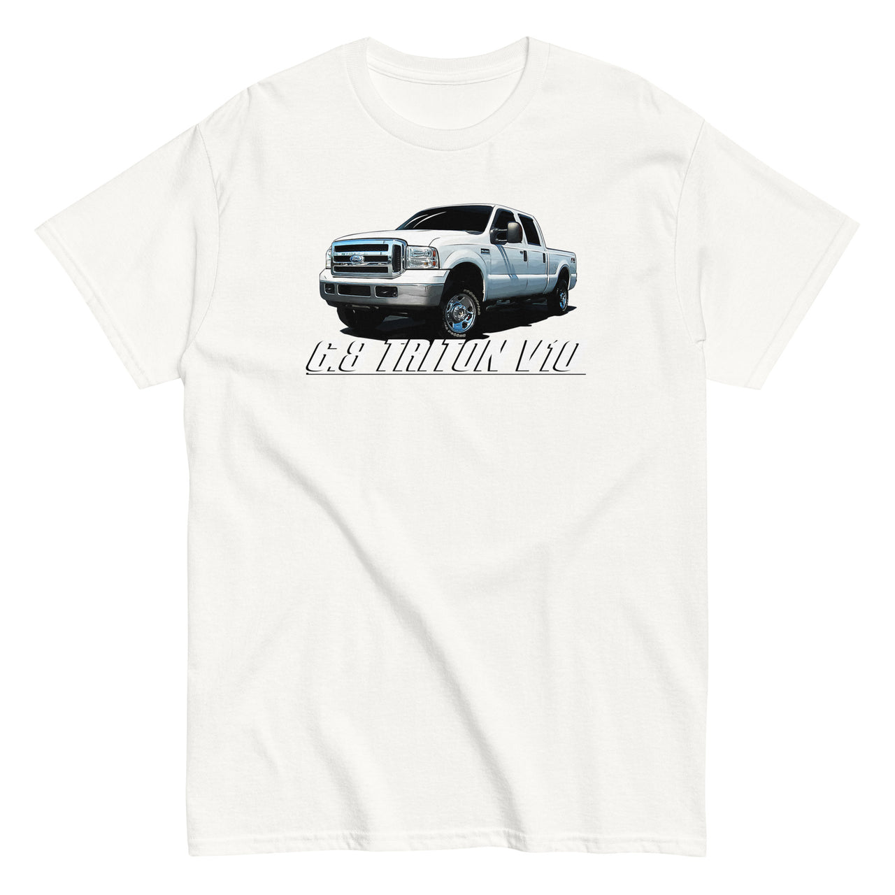 6.8 Triton V10 F250 Crew Cab T-Shirt in white