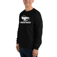 Thumbnail for man modeling a 1972 Chevelle Car Long Sleeve Shirt American Muscle Car Tee black