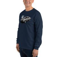 Thumbnail for 67 Firebird Long Sleeve Shirt modeled in navy