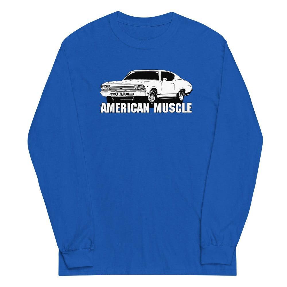 1969 Chevelle Car Long Sleeve T-Shirt in royal