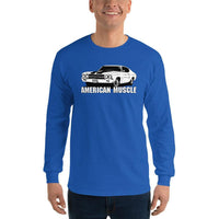 Thumbnail for 1970 Chevelle Car Long Sleeve T-Shirt modeled in royal