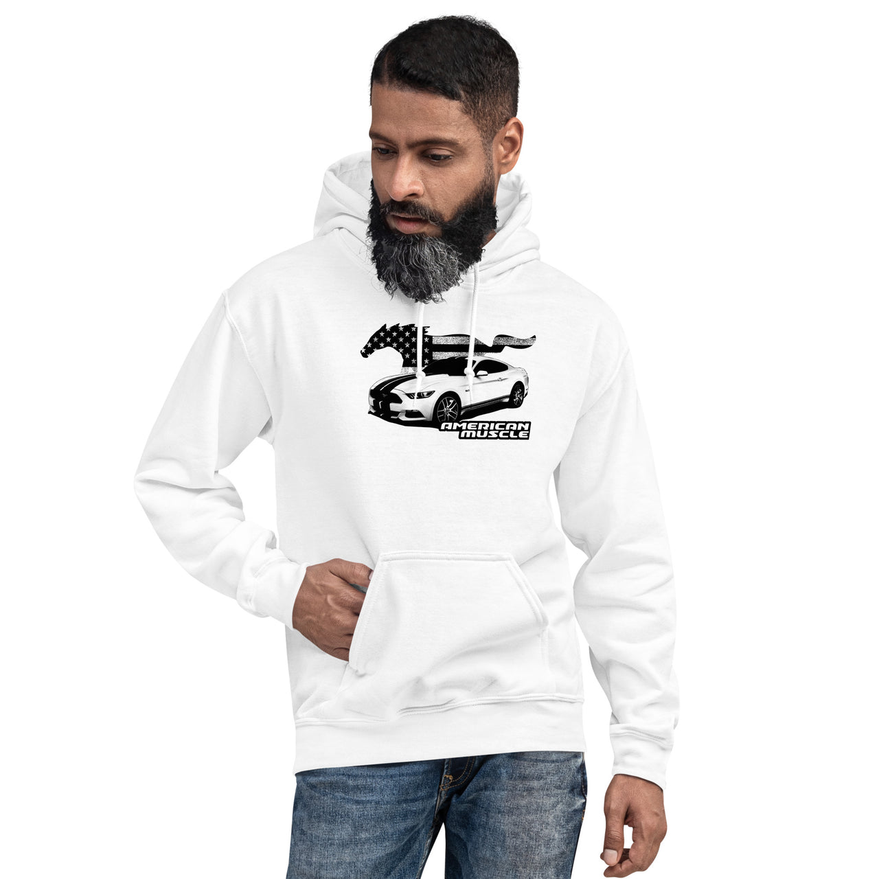 Mustang Hoodie White