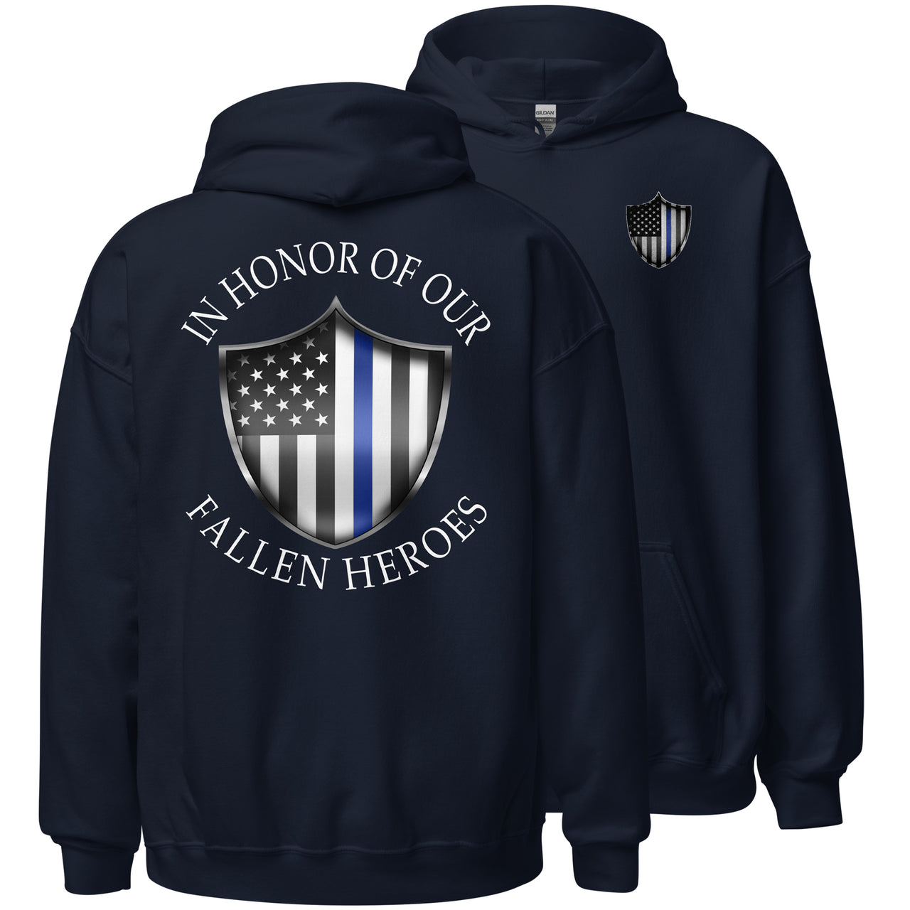 Police Thin Blue Line Hoodie navy