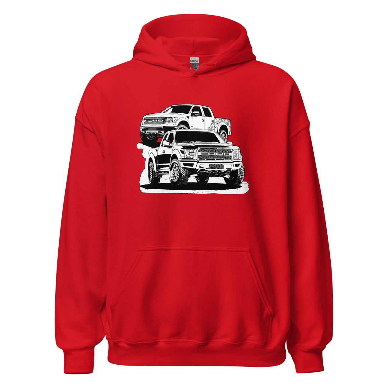 Raptor Truck Hoodie in red