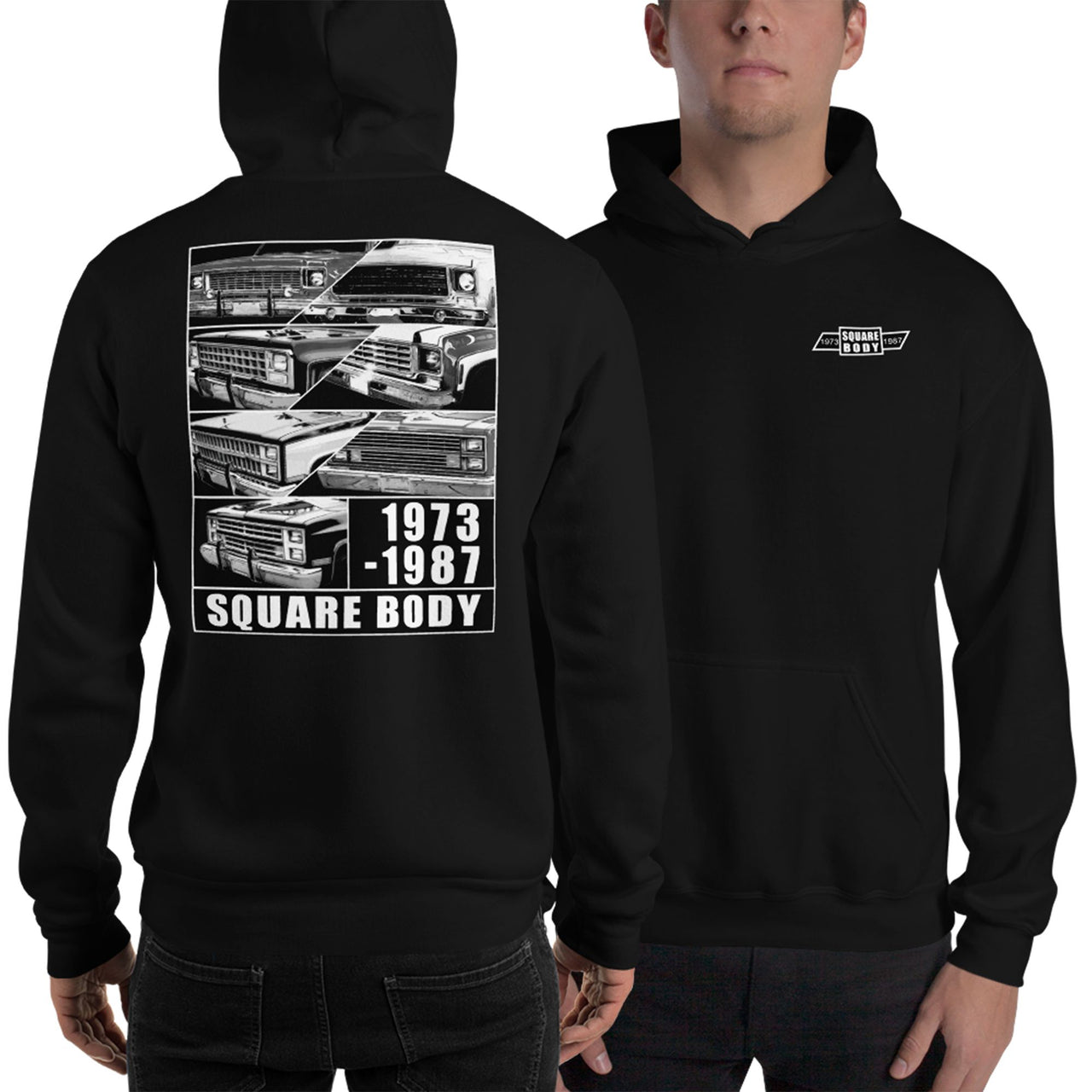 1973-1987 Square Body Grilles Hoodie in black modeled