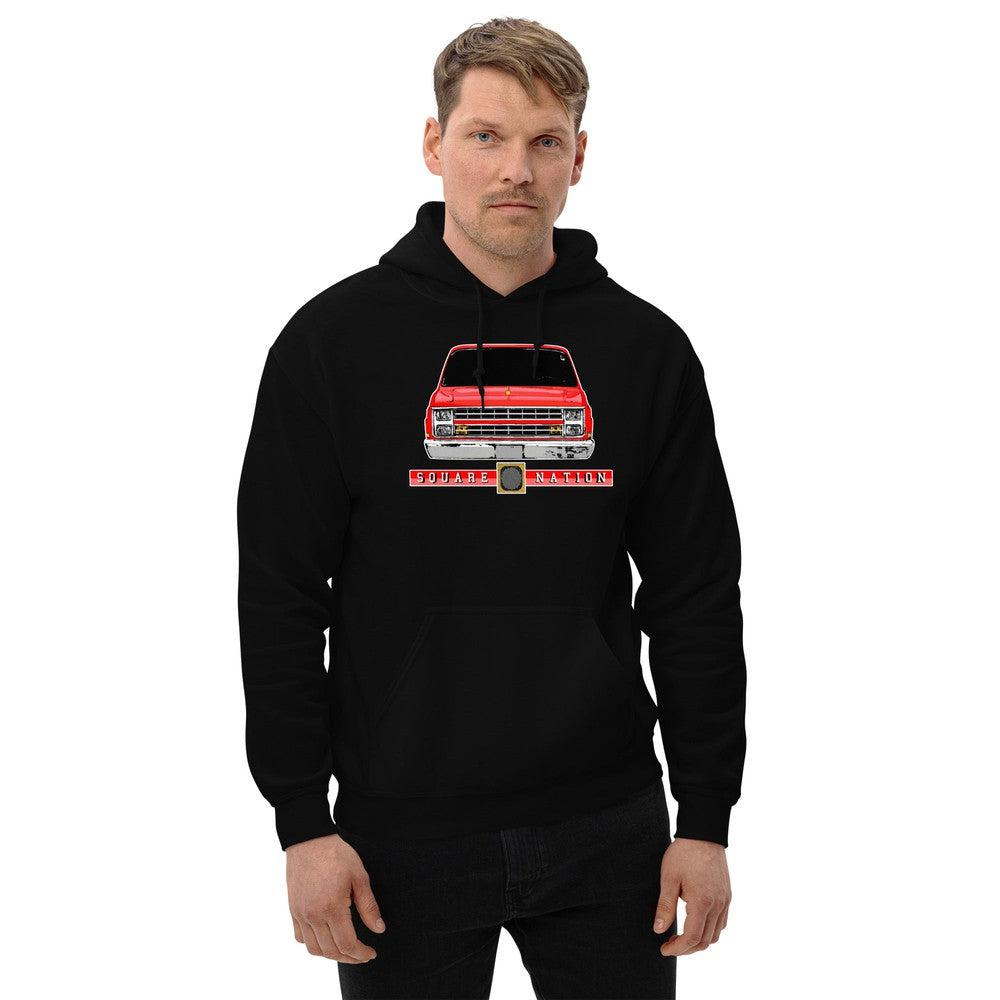 Square Nation C10 Hoodie Squarebody Sweatshirt modeled in black