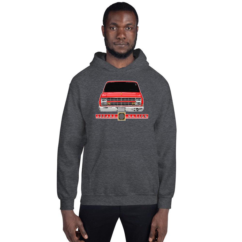 Square Nation C10 Hoodie Squarebody Sweatshirt modeled in grey