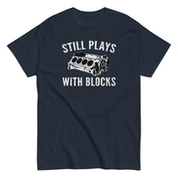 Thumbnail for Still Plays With Blocks, Car Enthusiast T-Shirt in navy