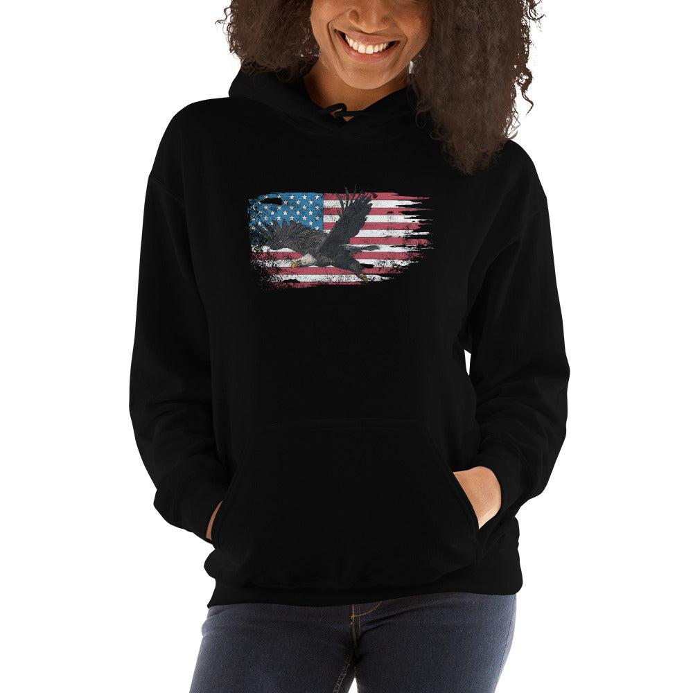 American Flag Bald Eagle Unisex Hoodie