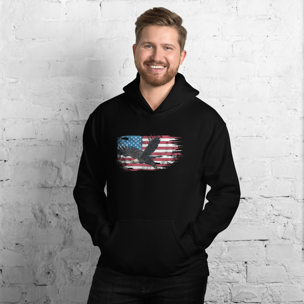 American Flag Bald Eagle Unisex Hoodie