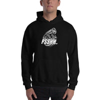 Thumbnail for Funny Car Guy Turbo Hoodie - PSSHH Sweatshirt modeled in black