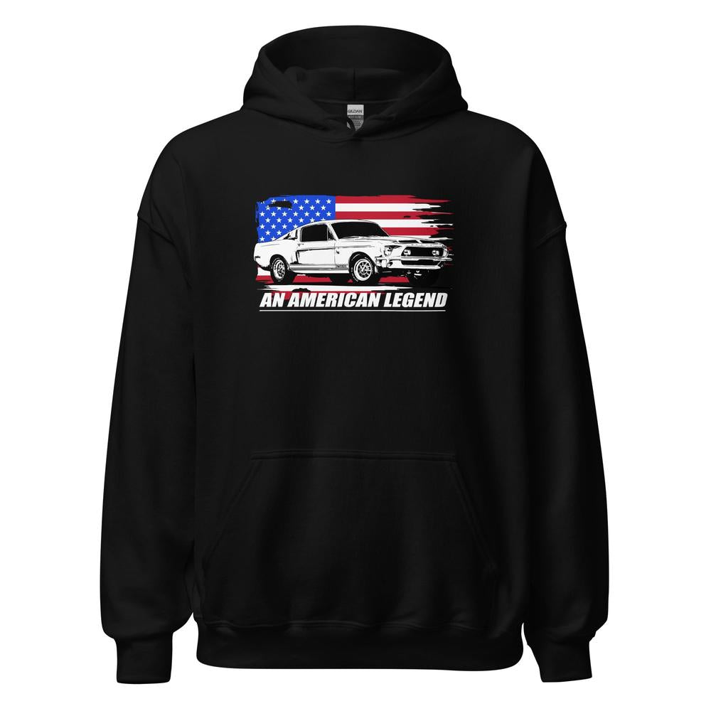 68 Mustang GT500 Hoodie in black