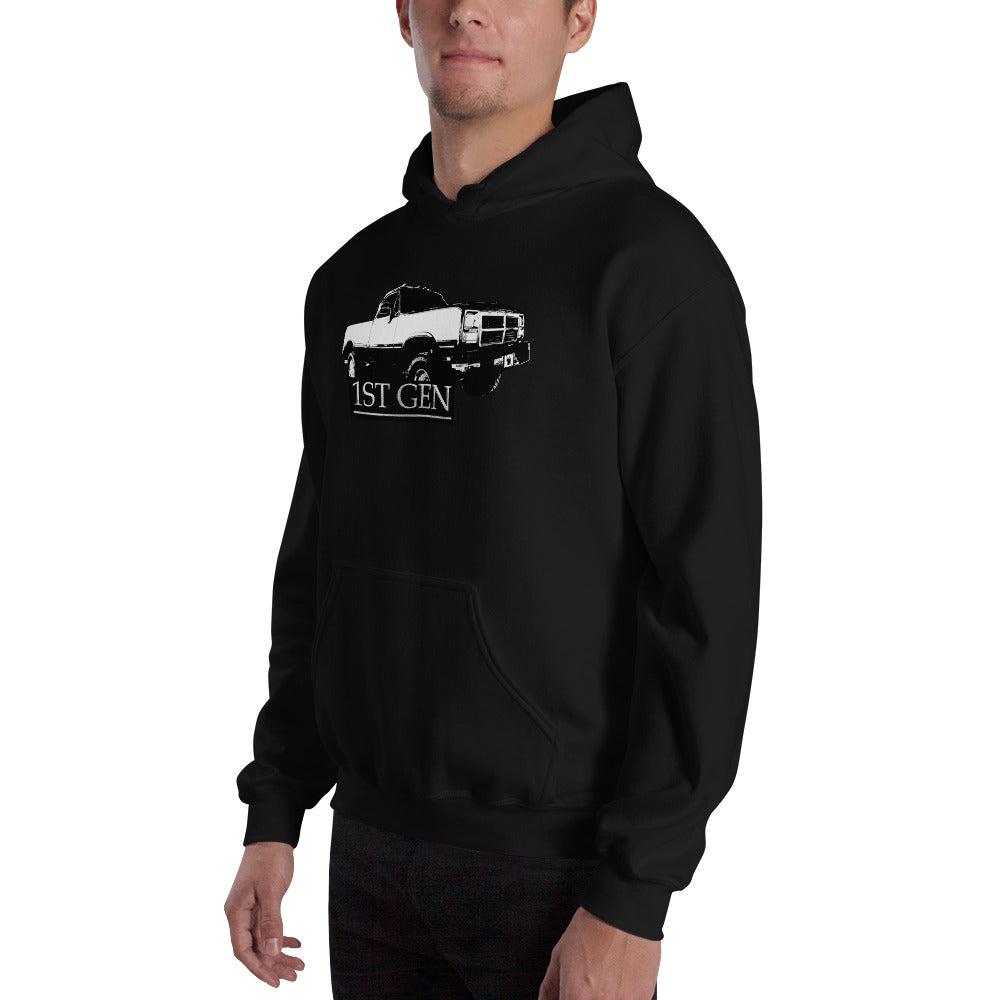 First Gen Dodge Ram Hoodie Modeled in Black