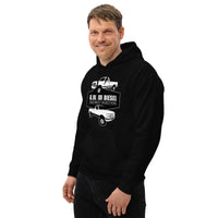 Thumbnail for 6.9 IDI 80s and 90s F250 Diesel Truck Hoodie modeled in black