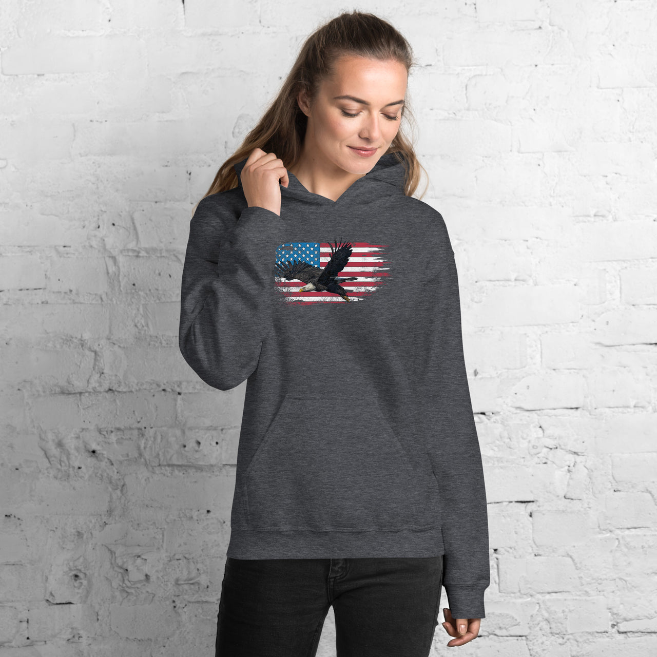 American Flag Bald Eagle Unisex Hoodie
