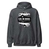 Thumbnail for 6.9 IDI 80s and 90s F250 Diesel Truck Hoodie in grey