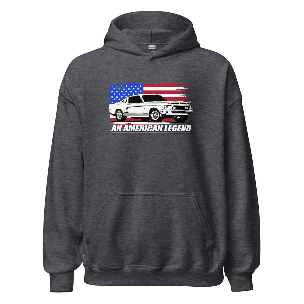 68 Mustang GT500 Hoodie in grey
