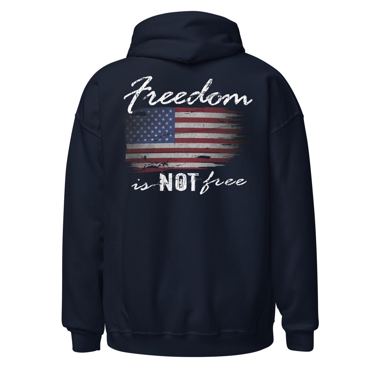 Freedom Is NOT Free Patriotic American Flag Hoodie-In-Black-From Aggressive Thread