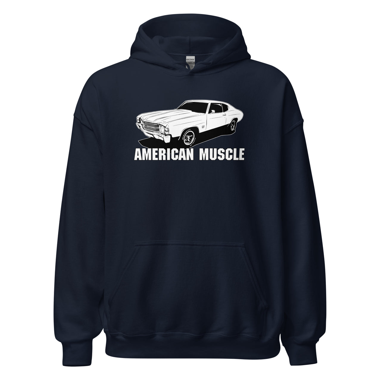 1971 Chevelle Car Hoodie in navy
